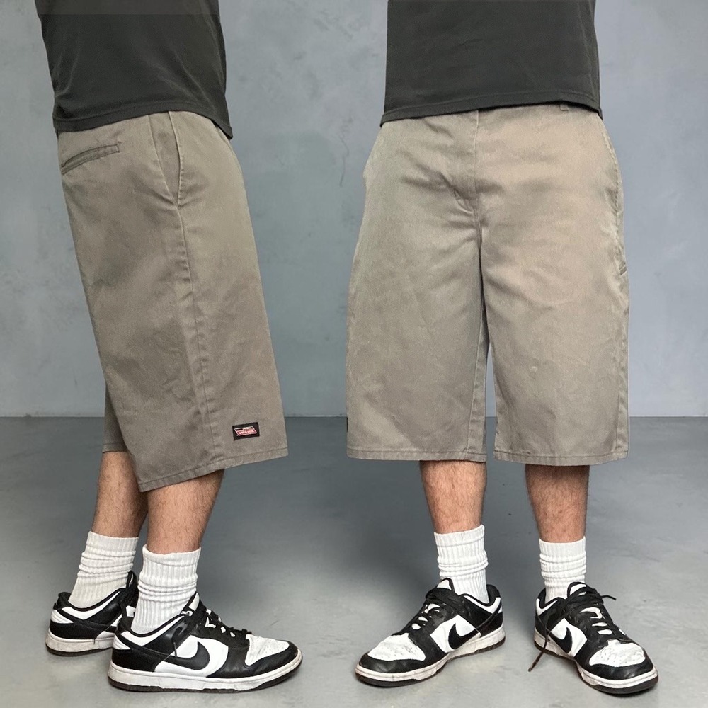 Dickies Baggy Skater Work Shorts Gray Y2K 90s Size 36